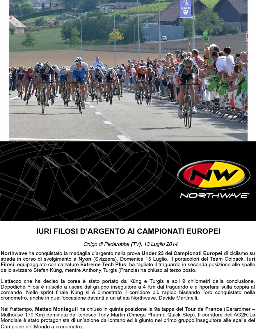IURI FILOSI DARGENTO AI CAMPIONATI EUROPEI Comunicato Stampa 13 Luglio 2014